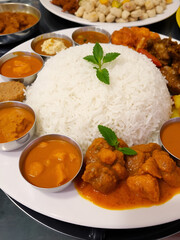 Authentic Sri Lankan Rice and Curry Platter Display - A Visual and Culinary Feast