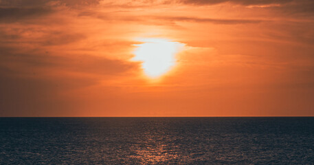 Sunset over the sea in the Caribbean, Bonaire.