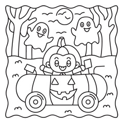 Halloween Bold and Easy Coloring Pages for Kids: Fun and Spooky Halloween Illustrations with Pumpkins, Ghosts, Bats, Witches, and More for Toddlers and Children