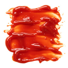 Ketchup Smear Texture Isolated On Transparent Background

