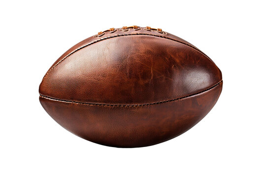 Classic leather football with stitched panels