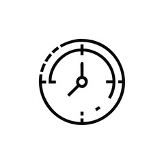 Outline clock hands on icon time interval