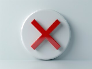 Fototapeta premium A glossy 3D render of a white circular button