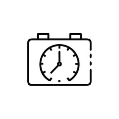 Outline interval timer icon with clock face two buttons vector