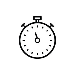 Outline stopwatch icon with simple dial hand timer time