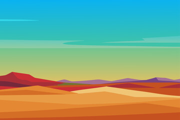 Fototapeta premium Color Block Steppe Terrain with a Wide Open Sky
