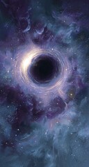 Cosmic Black Hole in Nebula; Space Exploration; Science Fiction Art