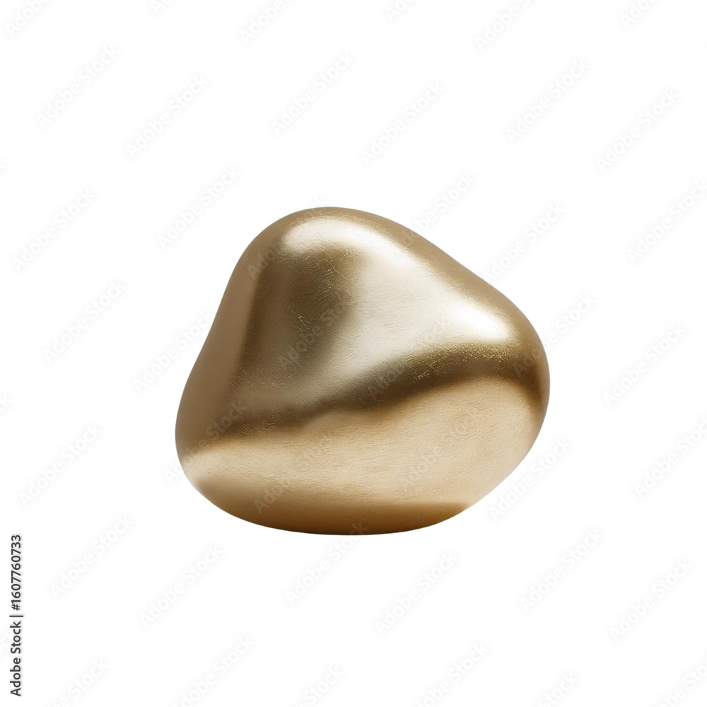 Poster a golden nugget isolated on a plain backdrop with smooth reflections and subtle color gradients pres