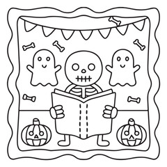 "Halloween Bold and Easy Coloring Pages – Cute and Spooky Pumpkins, Ghosts, Witches, Cats & More | Simple Line Art for Fun Coloring"