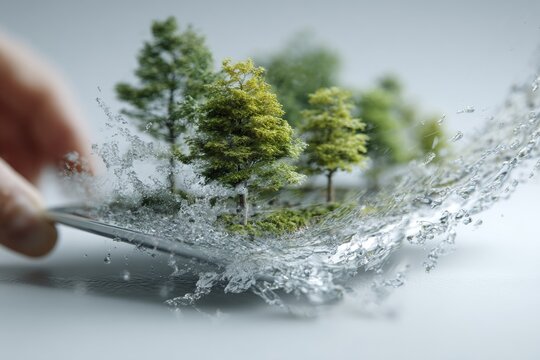 Digital devices: a new leaf in resource conservation efforts. Digital innovation. Explore the environmental and economic benefits of going paperless. Green initiatives. Tech and nature.