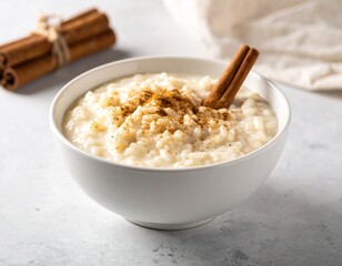 Minimalist Arroz con Leche on Stone Surface