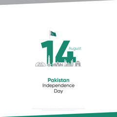 Creative 14th August Independence Day of Pakistan. Happy independence day Pakistan. jashn-e-azadi. Vector illustration.