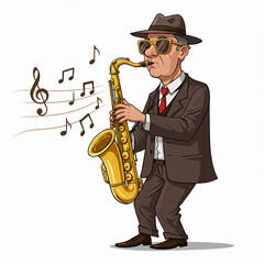 Musician playing the saxophone