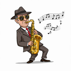 Jazz musician on saxophone