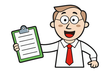 Friendly cartoon professor holding a globe and book ready to teach about the world