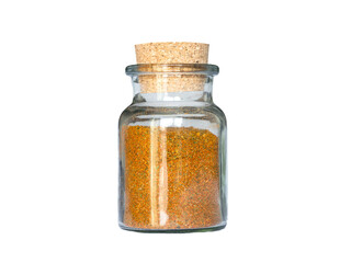 container with spices isolated on white background