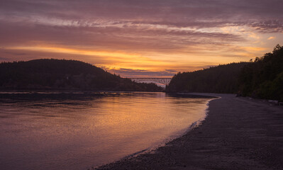 Sunrise at Deception Pass, Washington State, USA
