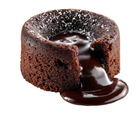 A rich, dark chocolate lava cake, molten center oozing