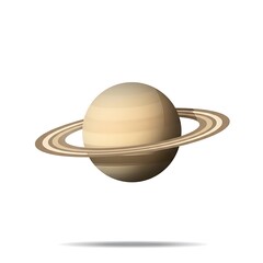 Stunning Saturn with Rings Space Illustration