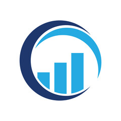 Modern Bar Graph Logo, Financial Progress and Data Analytics Symbol