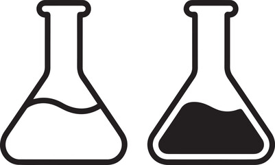 science laboratory glassware vector with beakers & flasks showing liquid & solid substances for ai, eps, jpeg, png