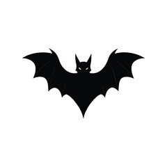 Flying Bat Silhouette Vector on White Background