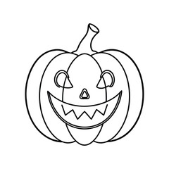 pumpkin line art isolated on white background