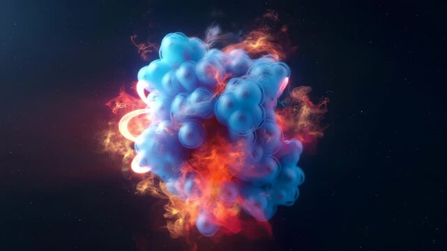 probability clouds around a hydrogen atom nucleus