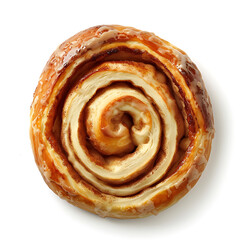 Fototapeta premium Golden Spiral Cinnamon Roll with Glaze