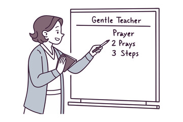 Young muslim man in traditional attire praying devoutly with open book and plants