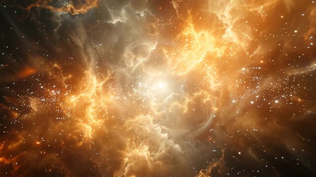 a star forming region, dense nebula clouds, light breaking through cosmic dust