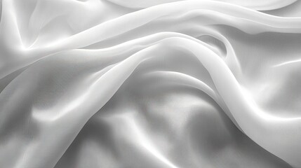Obraz premium Luminous Waves of Translucent White Fabric in Soft Light