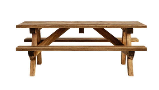Rustic wooden picnic table (2)