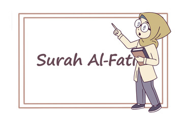 Muslim teacher in hijab educates young students on islamic principles with a whiteboard