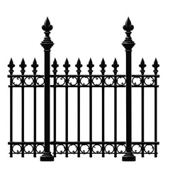 Ornate Black Wrought Iron Fence with Decorative Finials and Posts