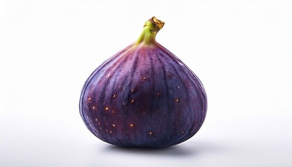 a single fresh ripe purple fig fruit isolated on a white background