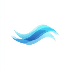 Two abstract, light-blue waves against white background