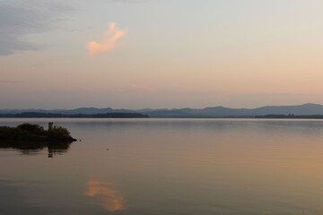 sunset over the lake