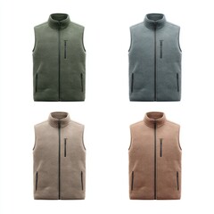 Naklejka premium Four fleece vests in various earthy tones