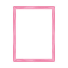 Pink vertical wooden frame flat design isolated vector illustration