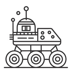 Modern lunar rover icon for space exploration and moon missions