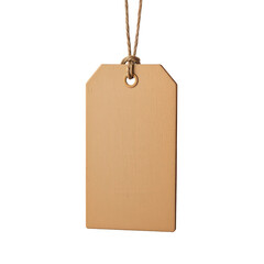Blank Brown Paper Tag Isolated on Transparent background for Labeling