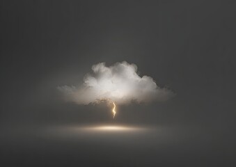 A dramatic cloud formation with a lightning strike