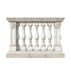 Elegant White Marble Railing with Decorative Columns and Detail