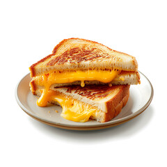 Golden Grilled Cheese Sandwich with Melted Cheese on a Plate