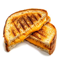 Golden Grilled Cheese Sandwich Cut in Half