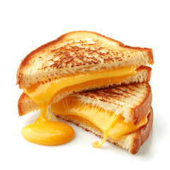 Golden Grilled Cheese Sandwich with Melted Cheese