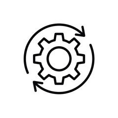 Obraz premium Gear with circular arrows icon representing process and workflow