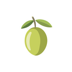 Minimalistic 2D flat icon featuring a olive, clean vector design, simple illustration style, isolated on a white background, modern element in vector and EPS format. simple design set, my design