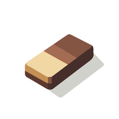 Minimalistic 2D flat icon featuring a chocolate bar, clean vector design, simple illustration style, isolated on a white background, modern element in vector and EPS format. simple set, my design